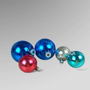 5 Vintage Christmas Ornaments 2 JUMBO Shiny Brite and 3 Other Shiny‎ Brite USA